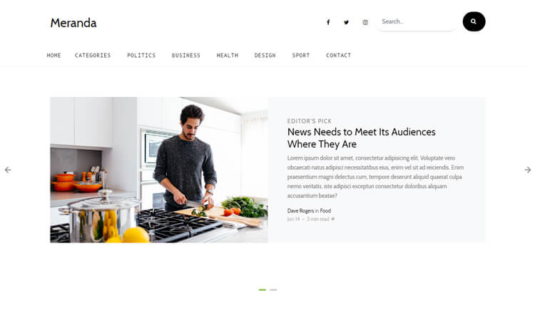 Meranda Free Bootstrap 4 HTML5 Responsive Magazine Website Template