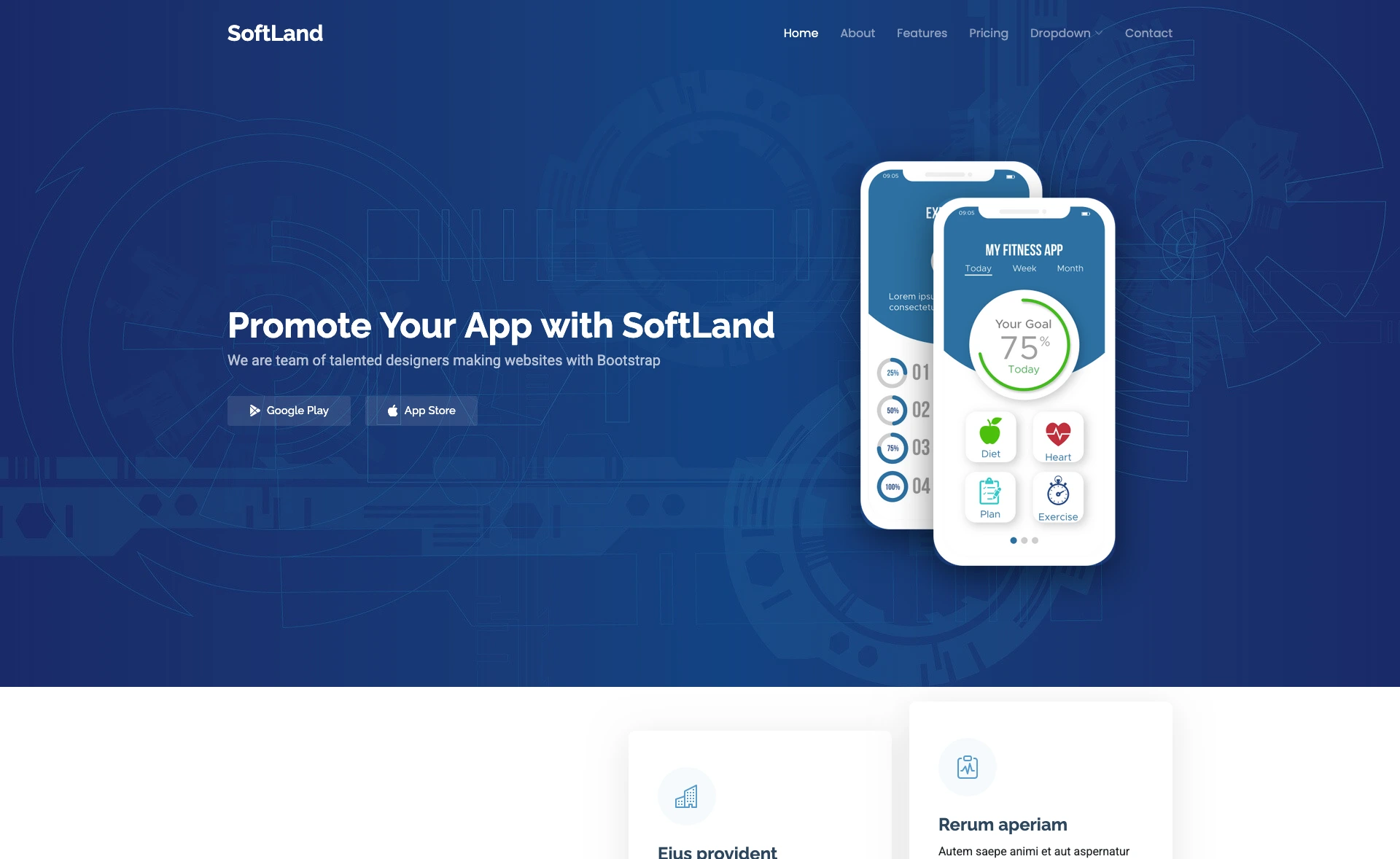 SoftLand - Free Bootstrap 5 App Landing Page Template