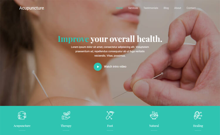 Acupuncture - Free Bootstrap 4 HTML5 Health Care Website Template - ThemeWagon
