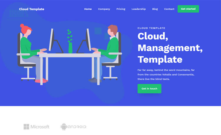 Free Bootstrap HTML5 Hosting Website Template