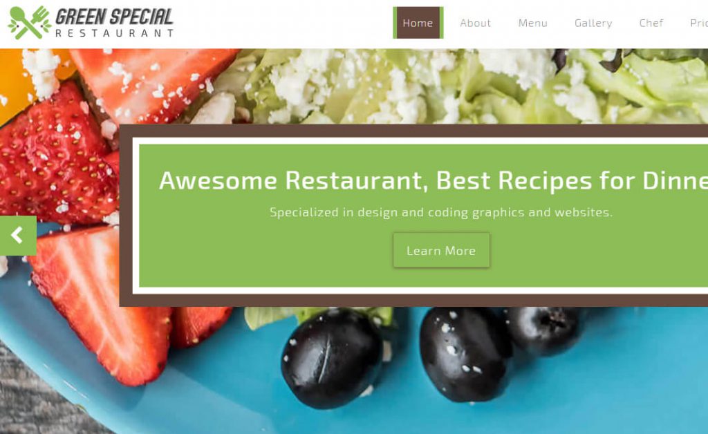 Green Special - Free Bootstrap 4 HTML5 Restaurant Website Template ...
