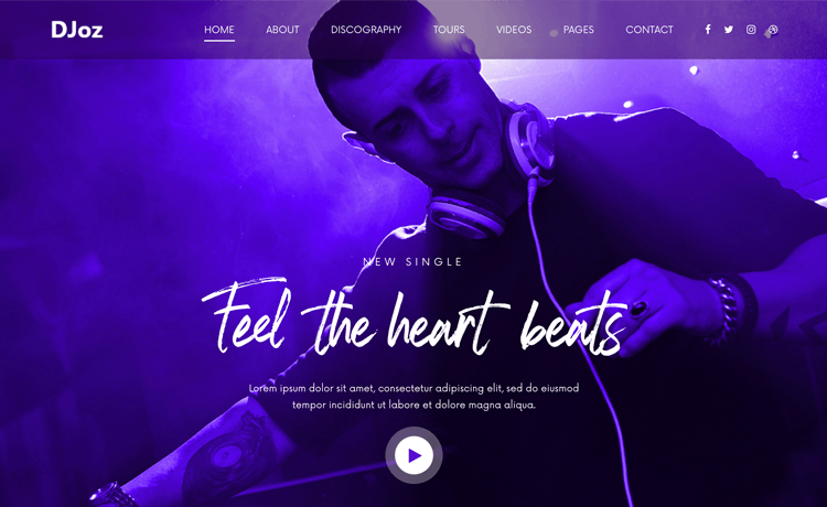Free Bootstrap Responsive Personal Portfolio Template for Musicians