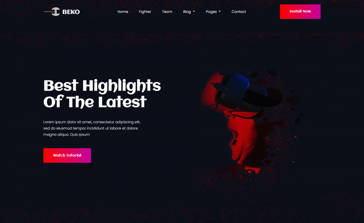 Free Gaming Landing Page Website Template - - Fribly