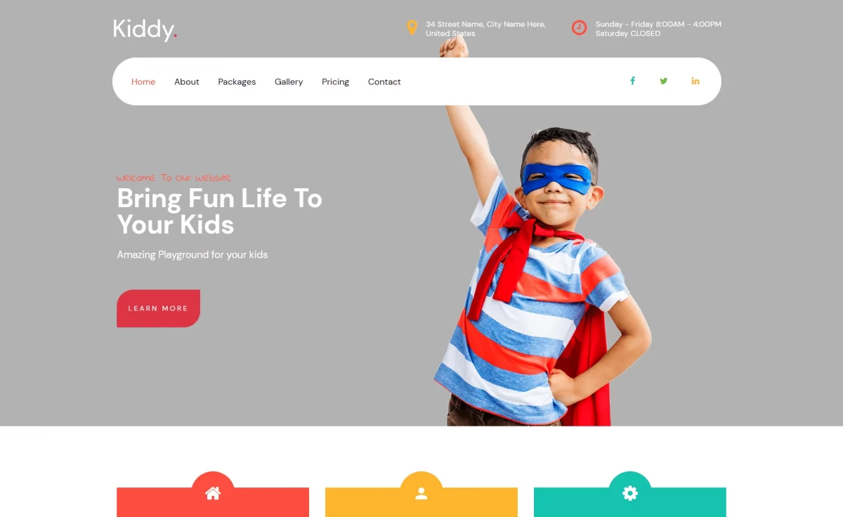 Kiddy - Free Bootstrap 4 Educational Website Template
