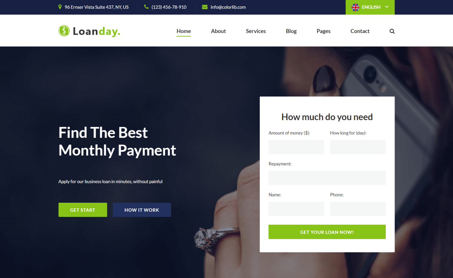 Loanday - Free Bootstrap 4 HTML5 Responsive Finance Website Template