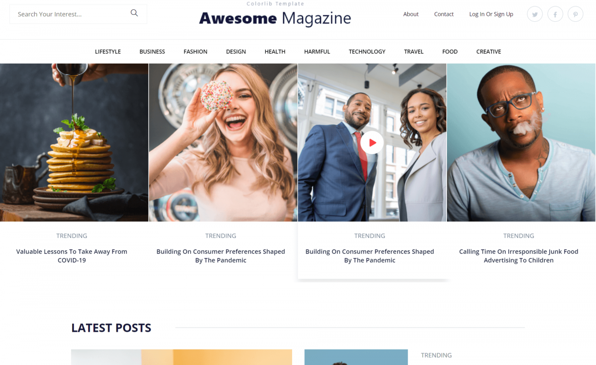 Free Responsive Bootstrap 4 HTML5 Online Magazine Website Template