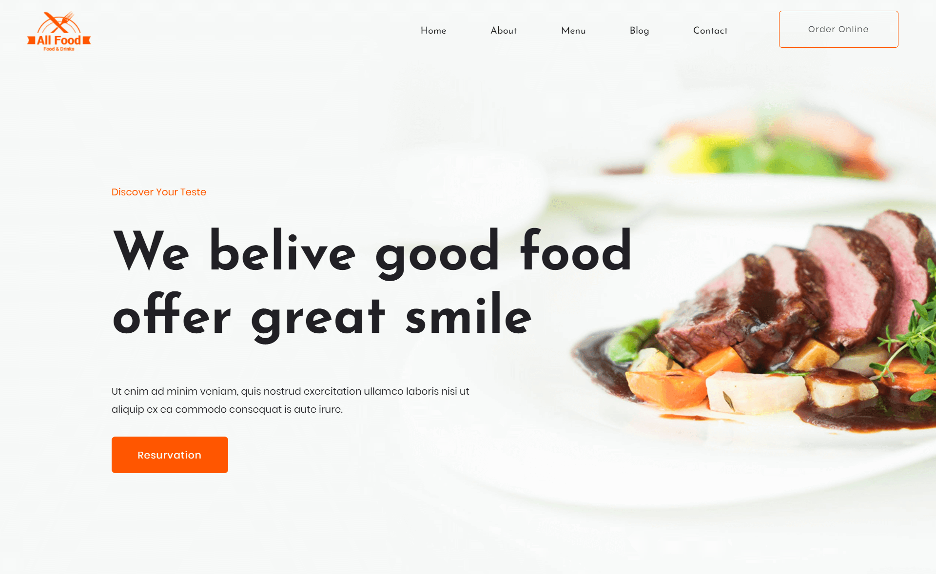 AllFood Free Responsive Bootstrap 4 HTML5 Restaurant website Template