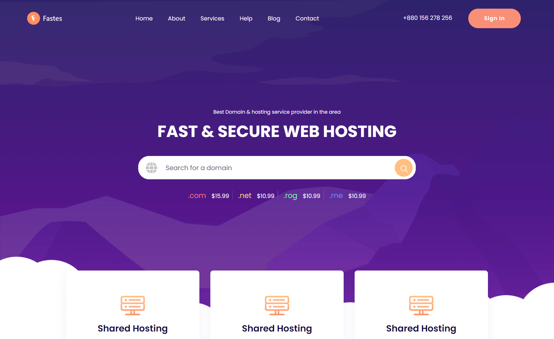 Free Responsive Bootstrap 4 HTML5 Hosting Website Template