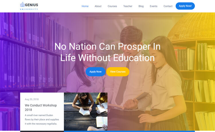 Free Bootstrap 4 HTML5 Responsive Education Website Template
