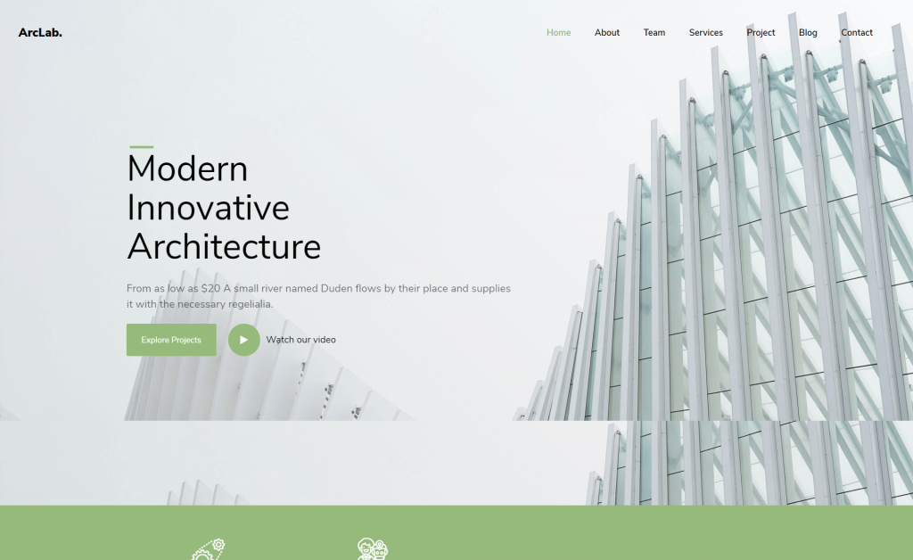 Archlab - Free Responsive Bootstrap 4 HTML5 Architectural Website Template