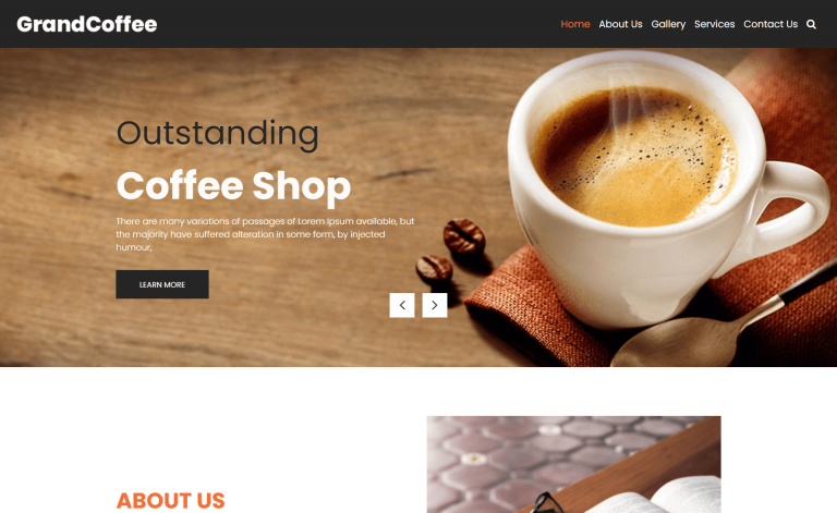 Grandcoffee - Free Responsive Bootstrap 4 HTML5 Restaurant Website Template