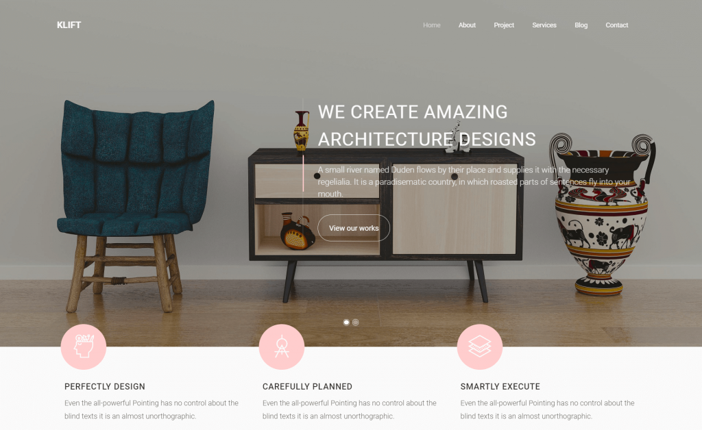 Klift - Free Bootstrap 4 HTML5 Interior Design Agency Website Template