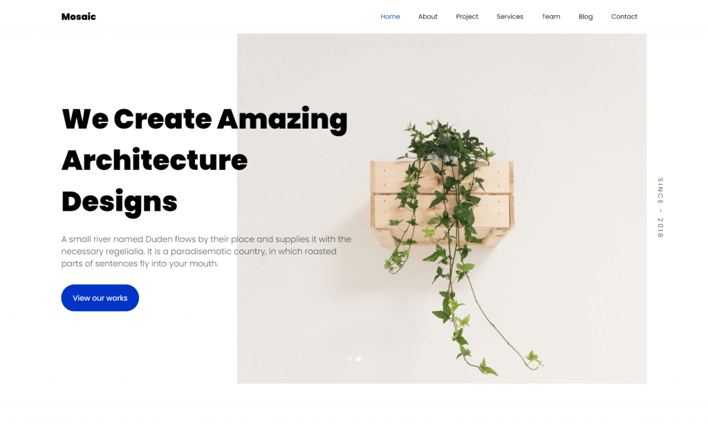 Mosaic - Free Bootstrap 4 HTML5 Architectural Portfolio Website Template