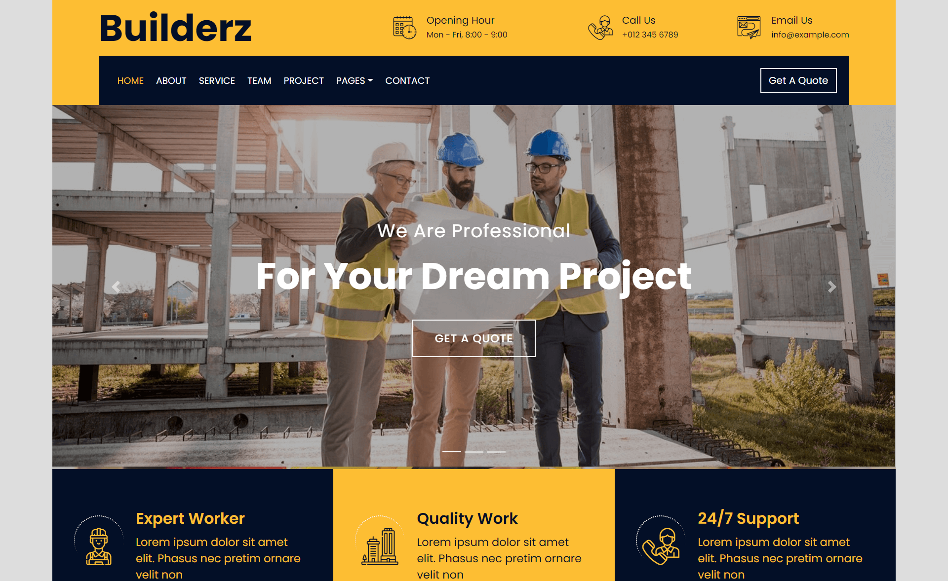 Builderz - Free Bootstrap 4 HTML5 Construction Company Website Template - ThemeWagon