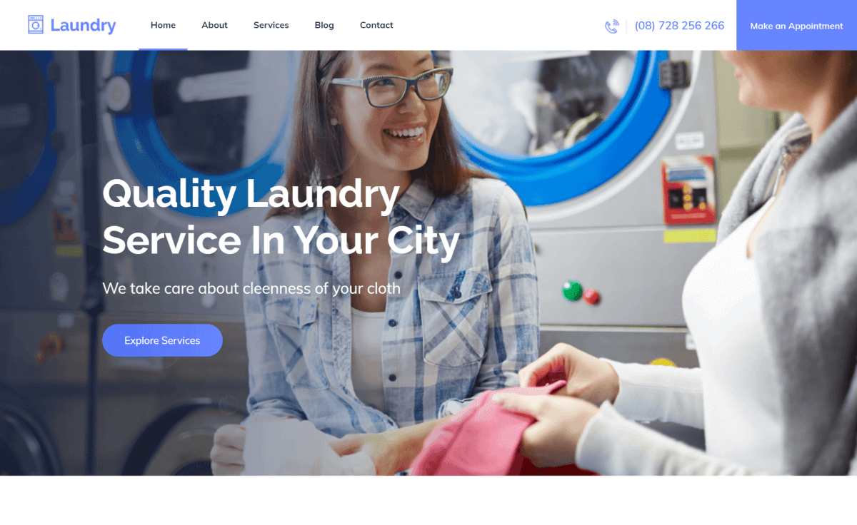 Free Bootstrap 4 HTML5 Cleaning Business Website Template