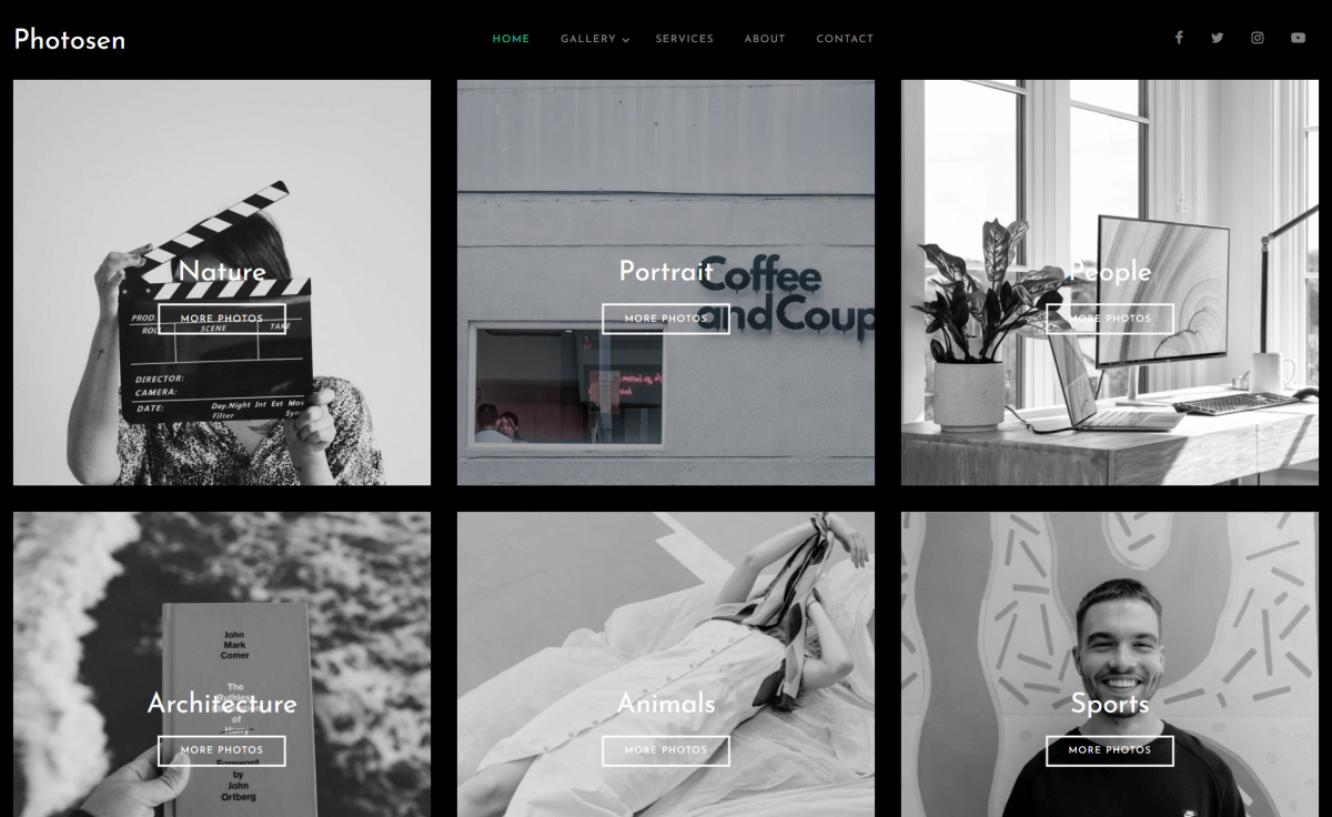 Photosen - Free Bootstrap 4 Photography Website Template