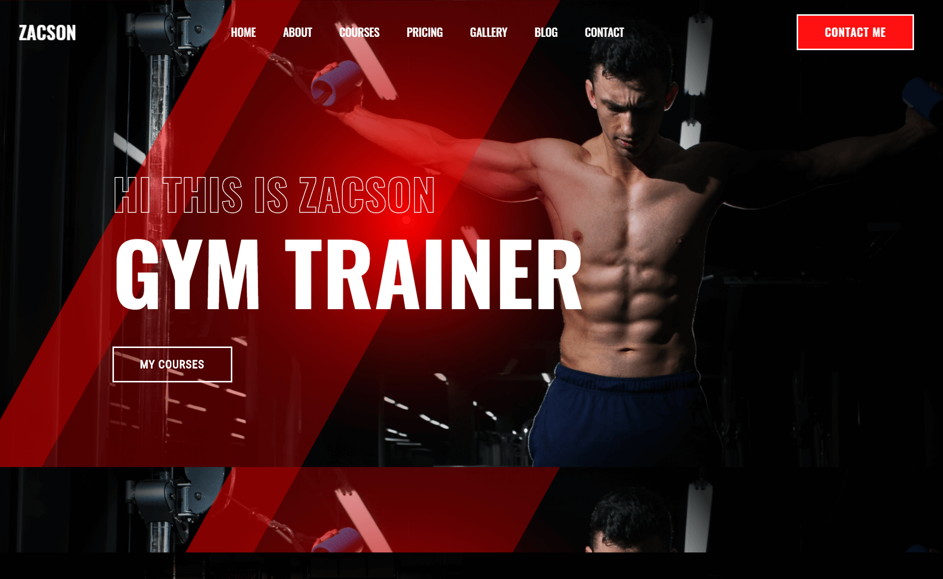 Bootstrap Gym Template Free Download