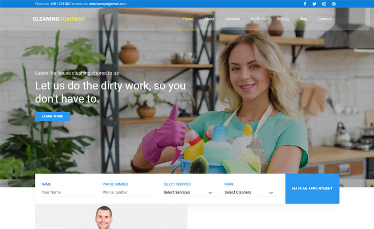 Cleaning Company - Free Bootstrap 4 HTML5 Business Website Template -  ThemeWagon