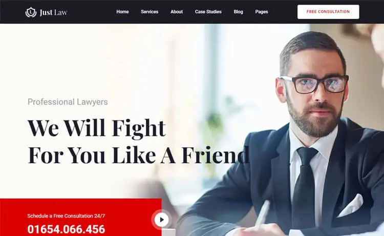JustLaw - Free Bootstrap 4 HTML5 Law Firm Website Template