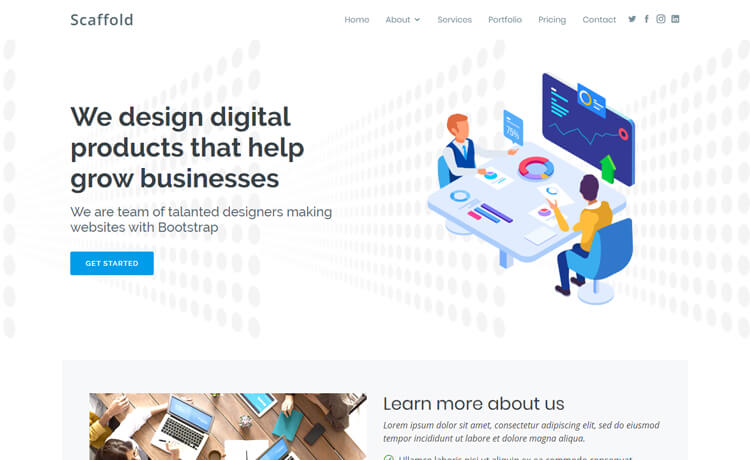 Free Bootstrap 4 HTML5 Agency Website Template