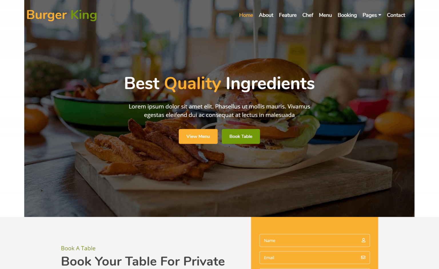 Free Restaurant Websites Templates Download ThemeWagon