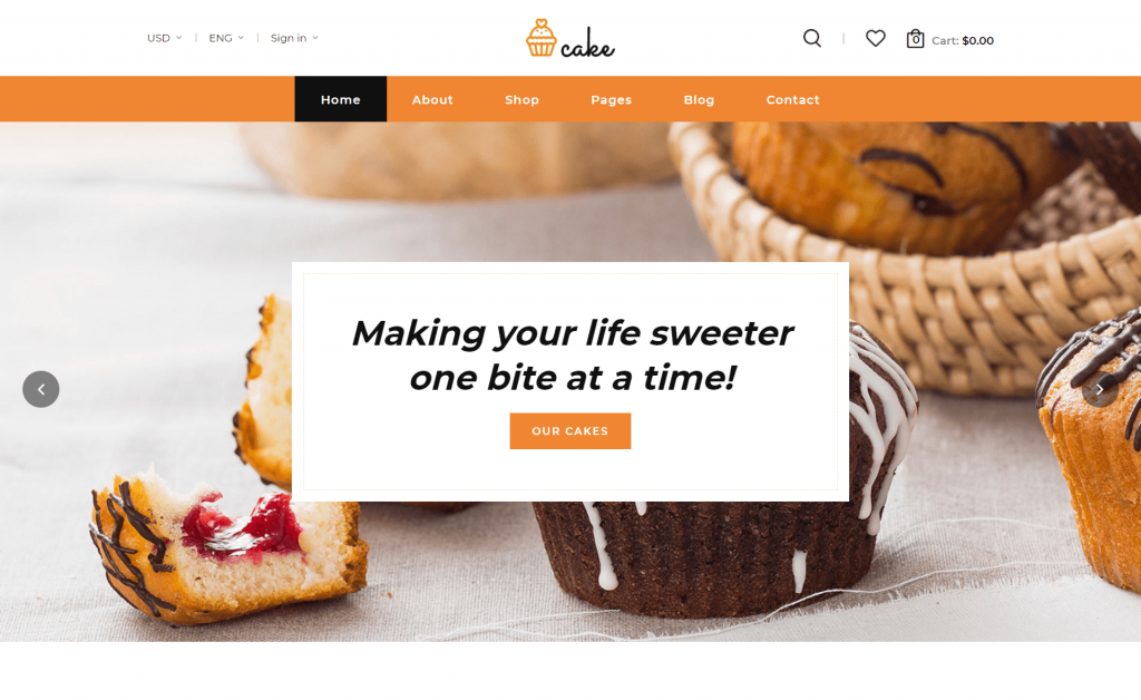 Cake - Free Responsive Bootstrap 4 HTML5 Food Website Template