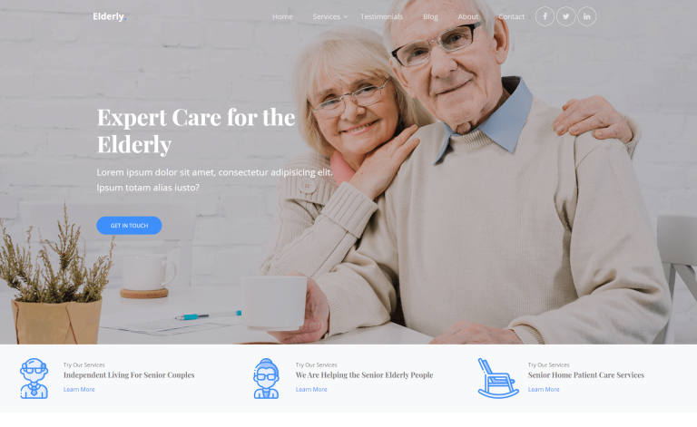 Elderly - Free Responsive Bootstrap 4 HTML5 Business Website Template ...