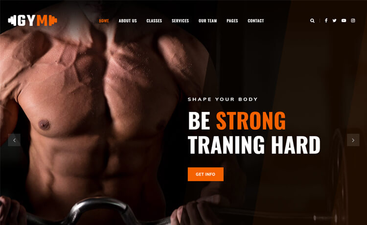 Download Free Premium Website Template Of Fitness Sports Gym