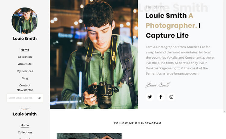 Free Bootstrap 4 HTML5 Photography Website Template