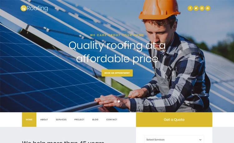 Roofing - Free Bootstrap 4 HTML5 Business Website Template