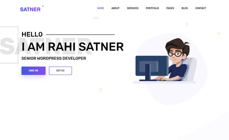 Satner - Free Bootstrap 4 HTML5 Web Developer Portfolio Website Template