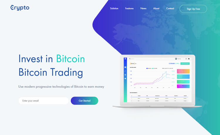 Free Bootstrap 4 HTML5 Cryptocurrency Website Template