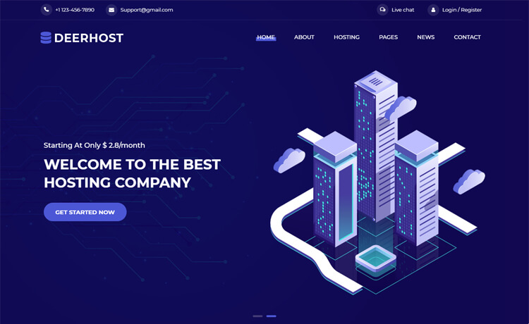 Free Bootstrap 4 HTML5 Hosting Website Template