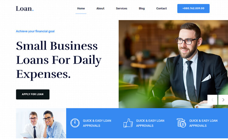 Loan - Free Bootstrap 4 HTML5 Responsive Corporate Website Template