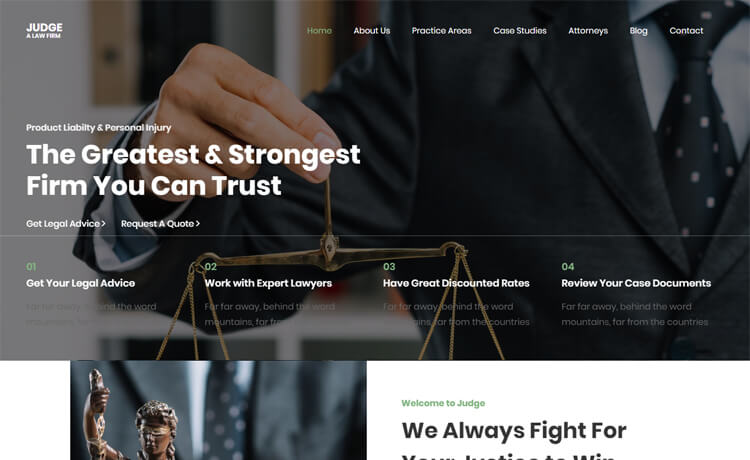 Free Bootstrap 4 HTML5 Law Firm Website Template