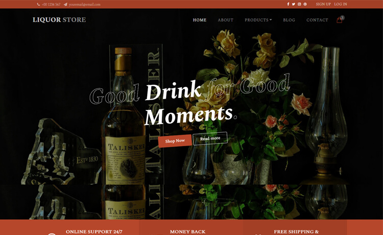 Liquorstore Free Bootstrap 4 Html5 E Commerce Website Template