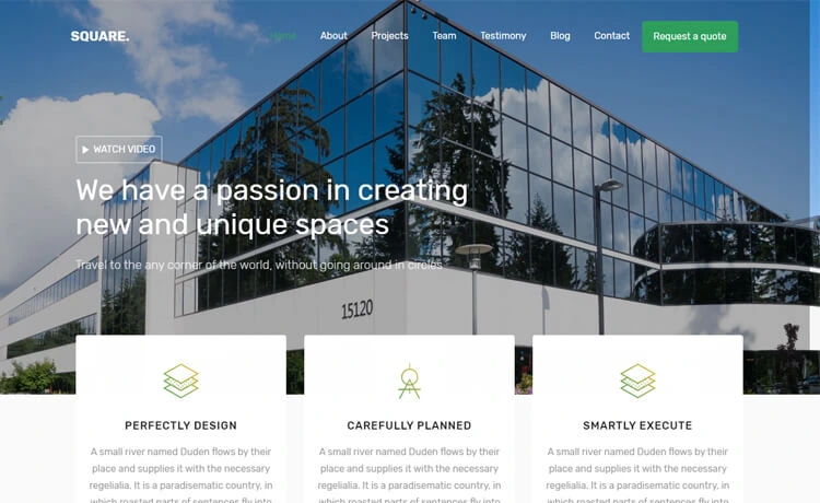 Free Bootstrap 4 HTML5 Architecture Website Template