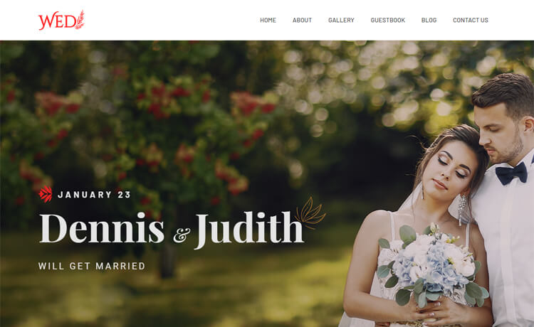 Free Bootstrap 4 HTML5 Wedding Website Template