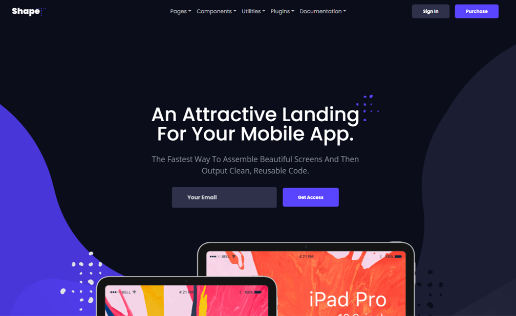 Bootstrap 4 Mobile & Web App Landing Page Template