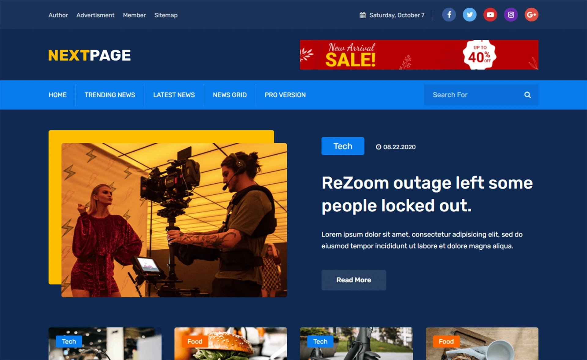 Free Bootstrap 4 HTML5 Blog Website Template