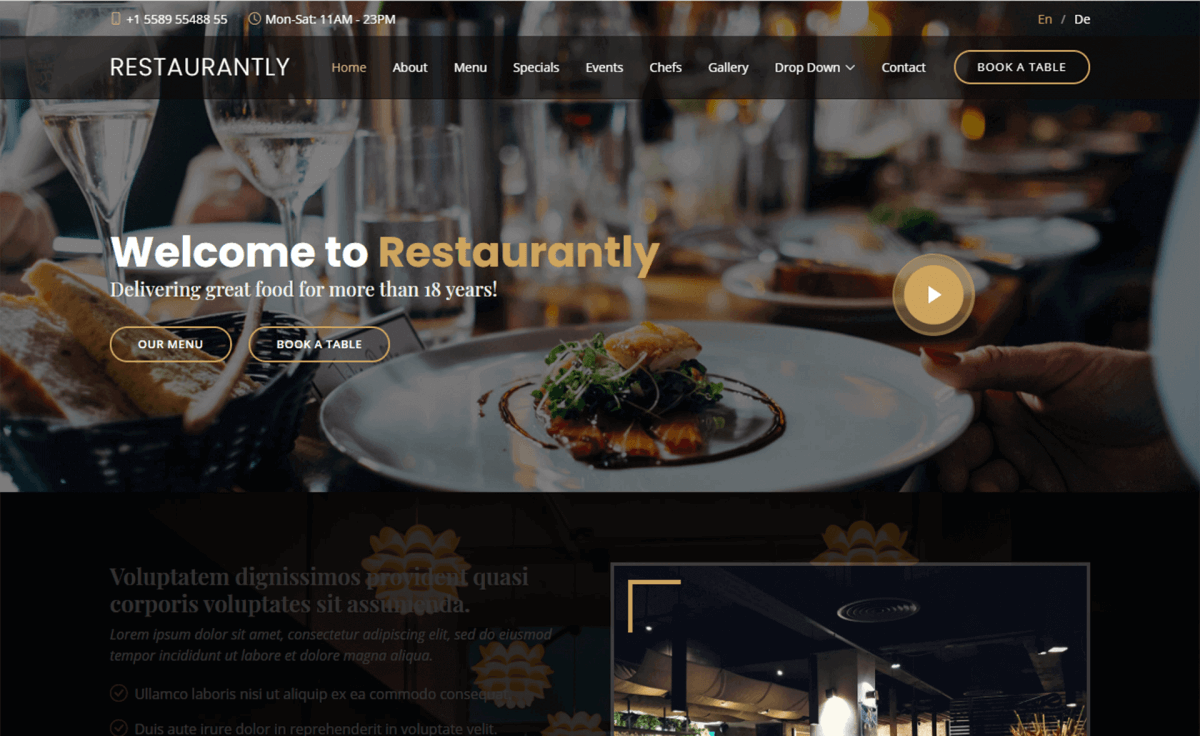 Free Bootstrap 5 HTML5 Responsive Restaurant Website Template