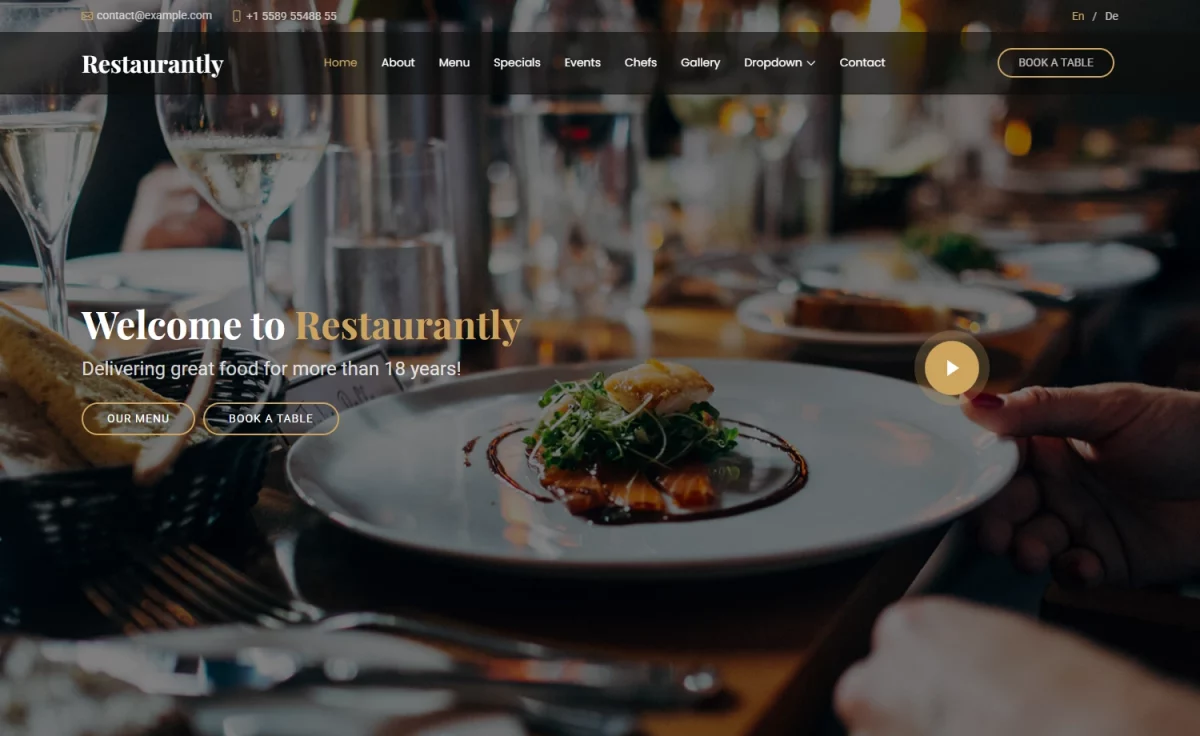 Restaurantly - Free Bootstrap 5 Restaurant Website Template - ThemeWagon
