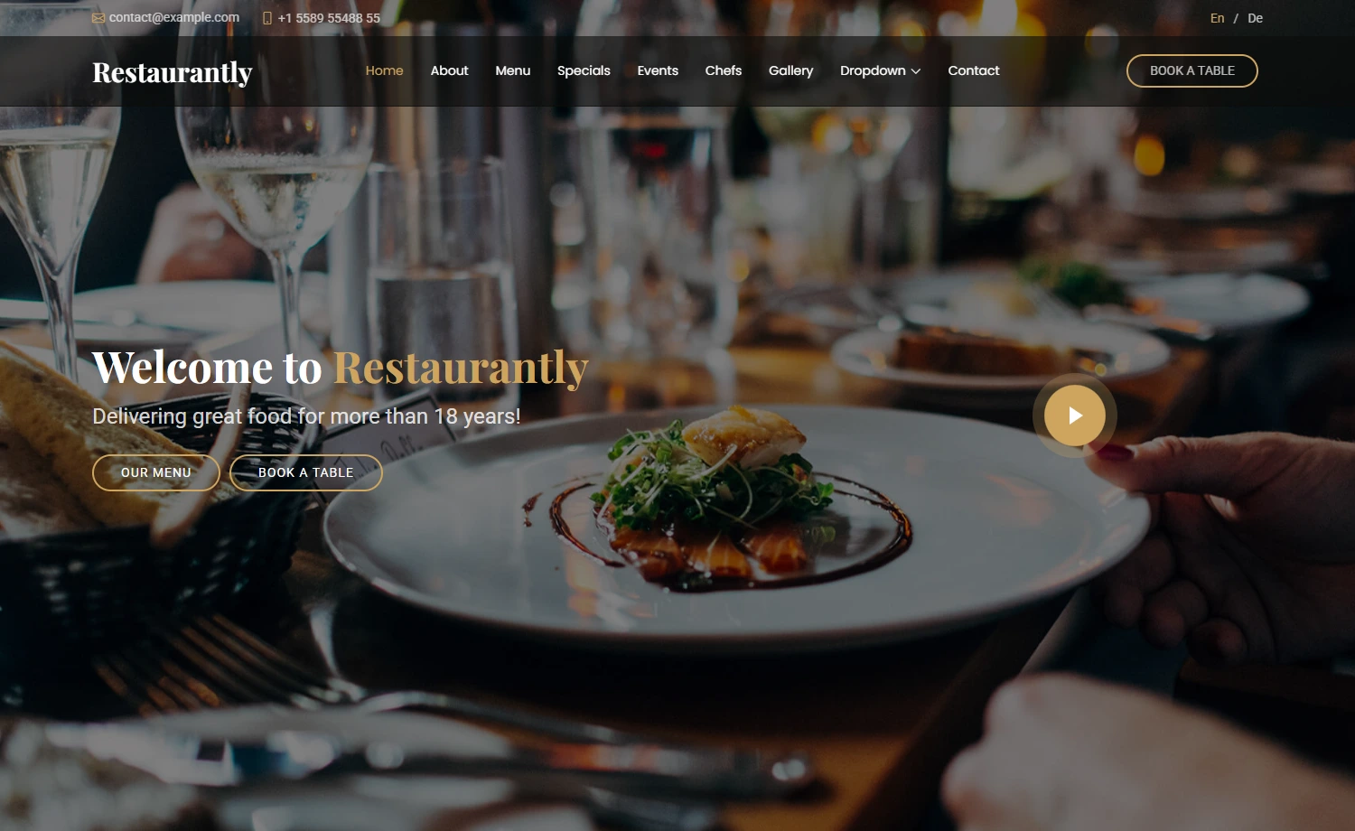 Free Bootstrap 5 HTML5 Responsive Restaurant Website Template