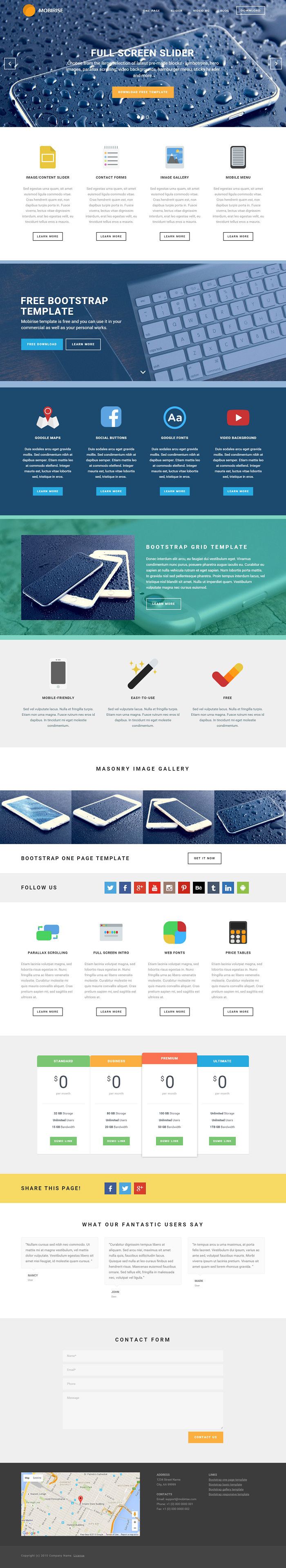 Mobirise - Free Bootstrap One page Multipurpose Template
