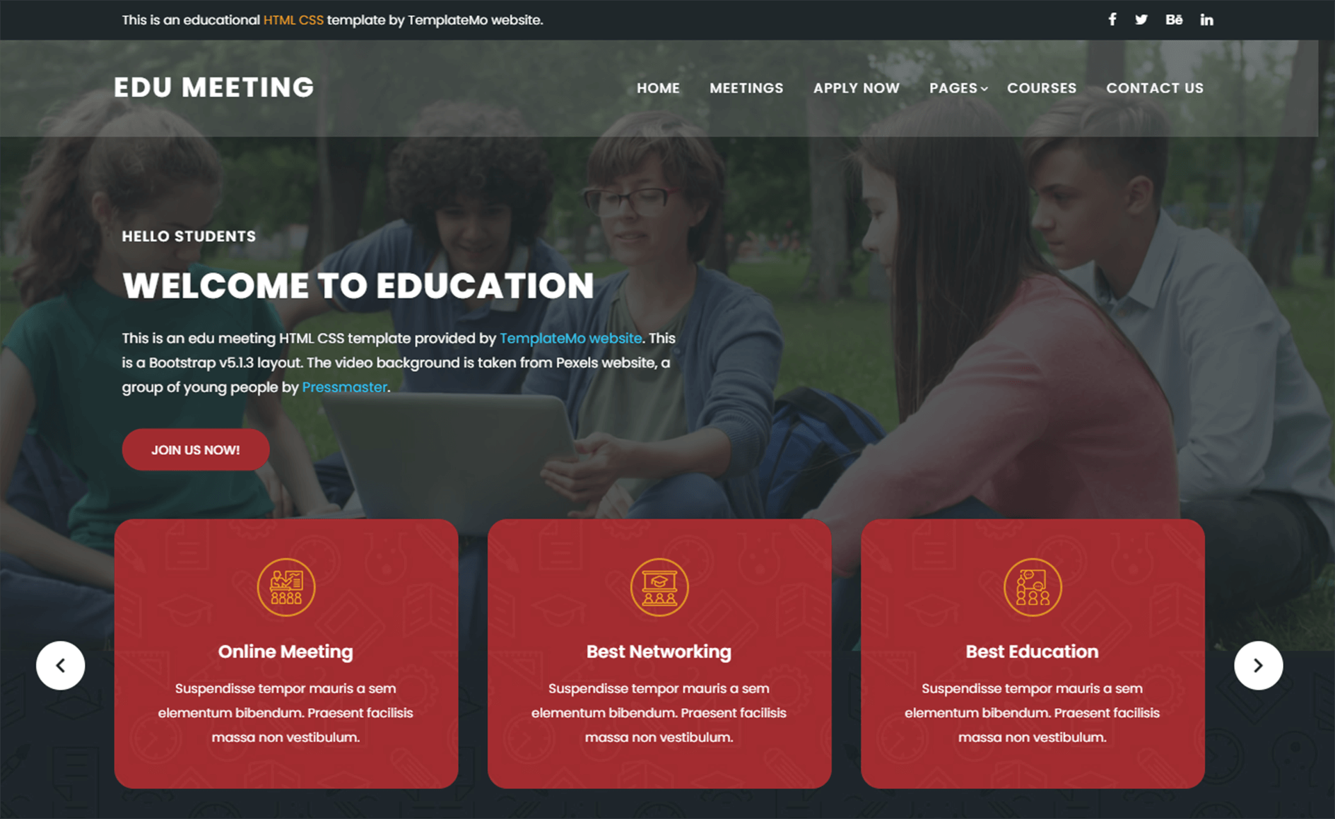 Edu meeting - Free Bootstrap 5 HTML5 Educational Website Template
