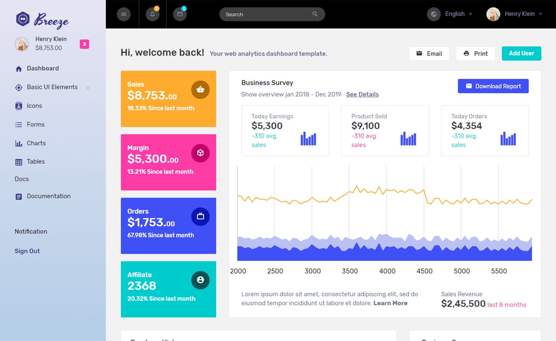 Left Sidebar Free Bootstrap Templates For Responsive HTML5 Websites