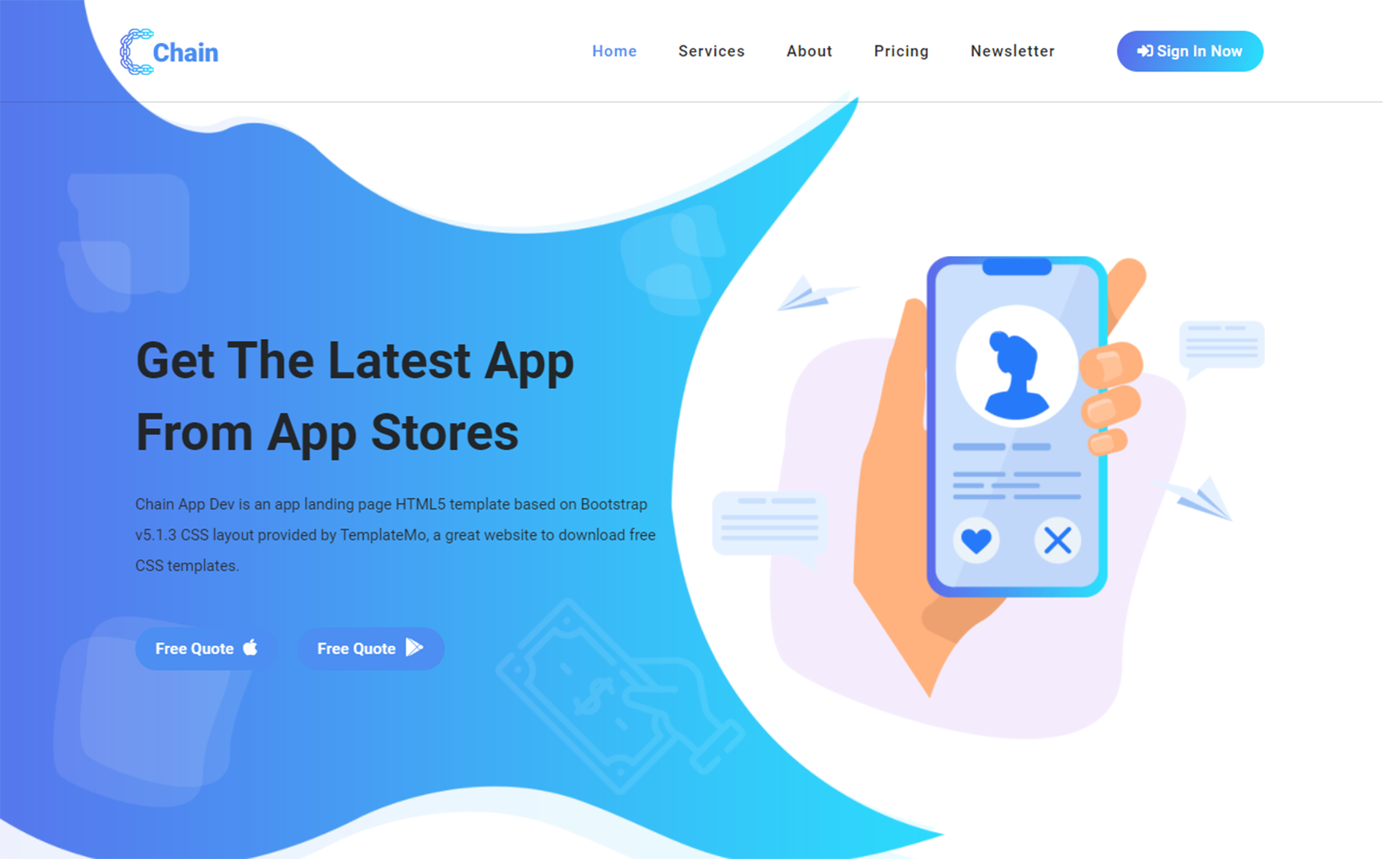 Chain - Free Bootstrap 5 HTML5 Landing Page Template