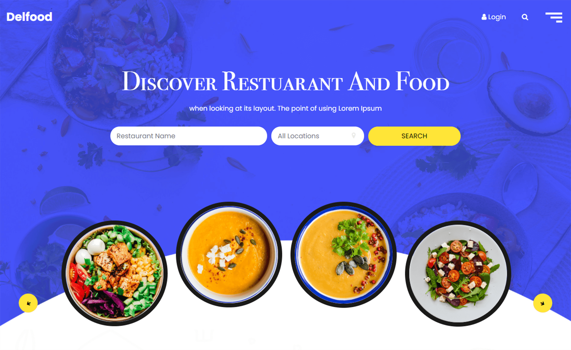 Delfood - Free Responsive Bootstrap 4 Restaurant Website Template