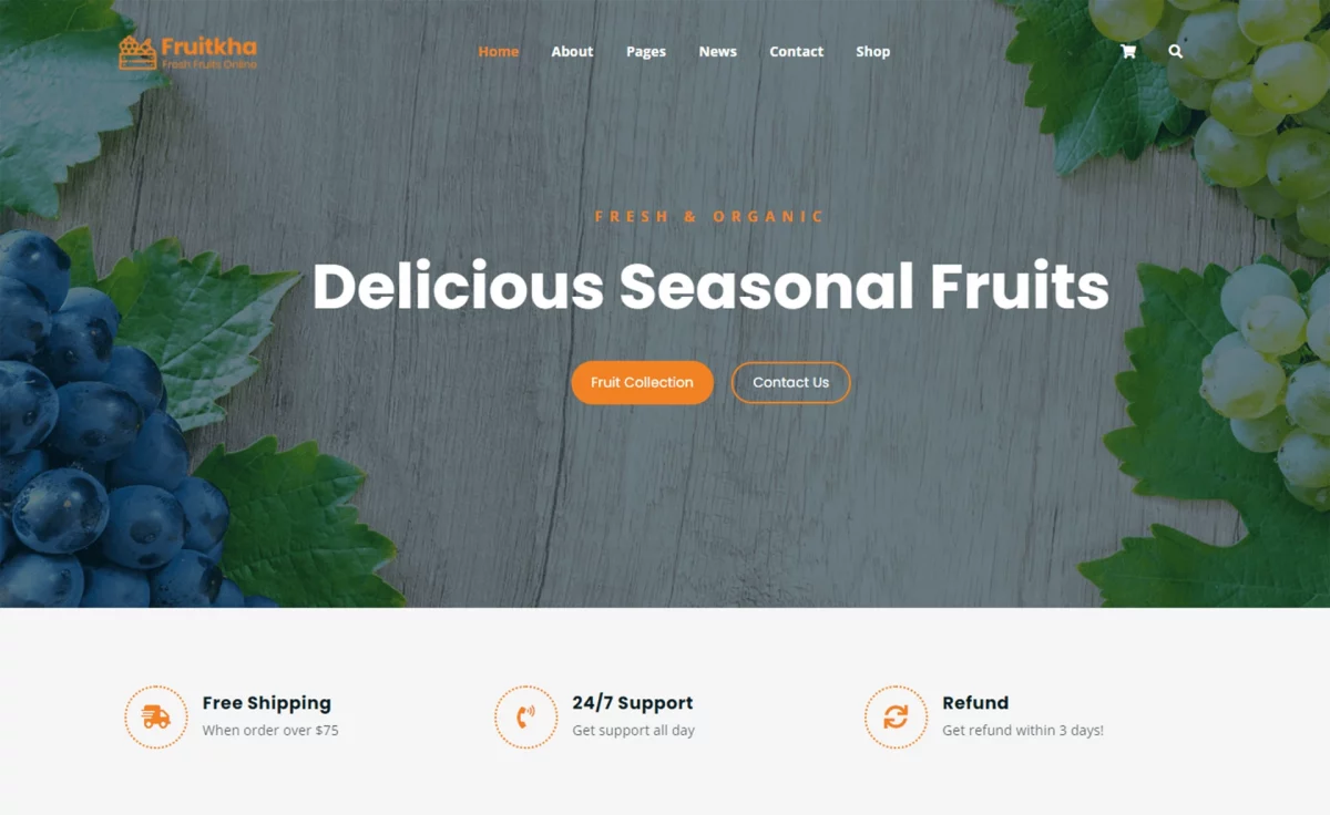 Fruitkha - Free Bootstrap 4 Food Business Template