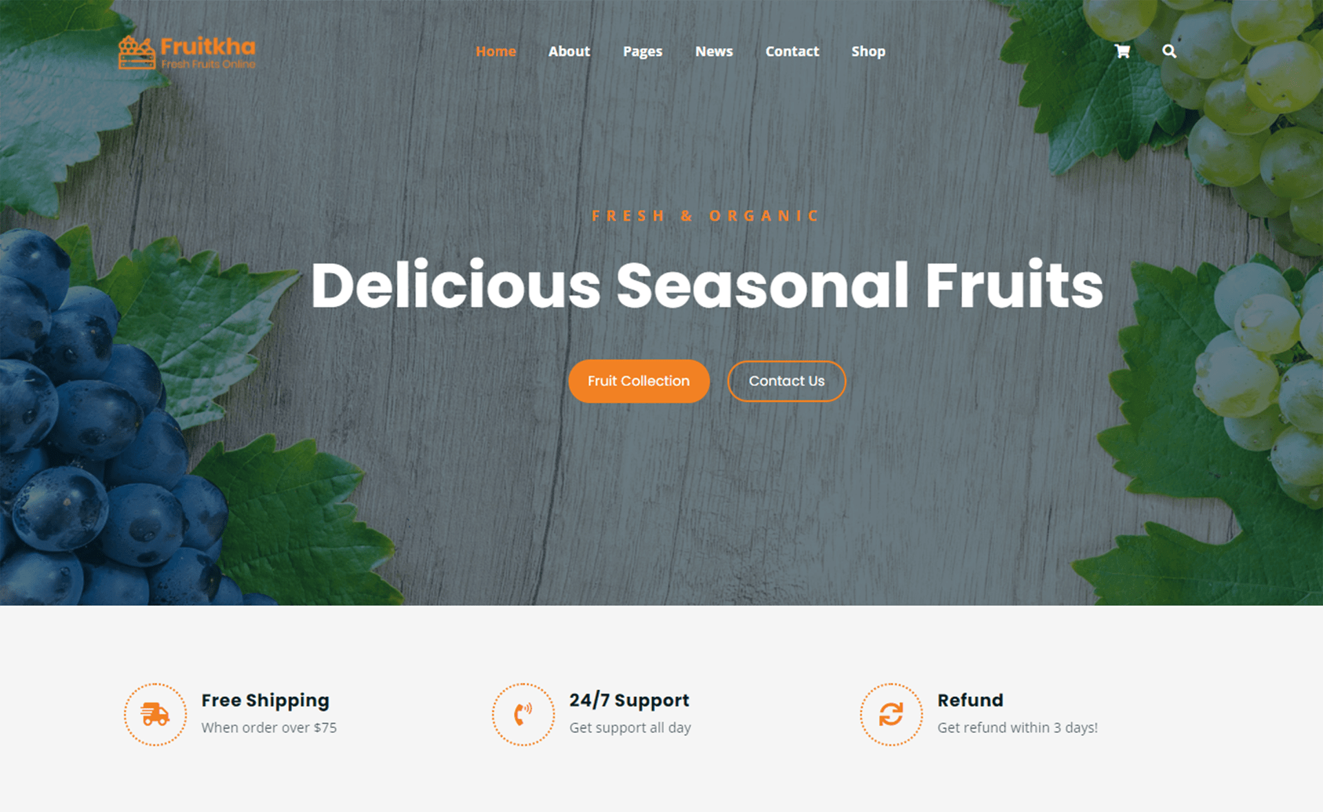 Fruitkha - Free Bootstrap 4 Responsive Food Business Template
